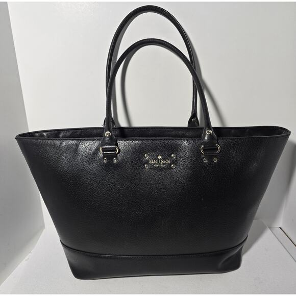 kate spade Handbags - Kate Spade New York X-large Tote Bag Black Cross Grain Leather